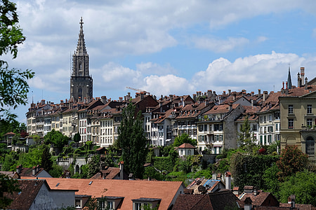 Bern, Église, Münster, Panorama, architecture, Cathédrale, Suisse