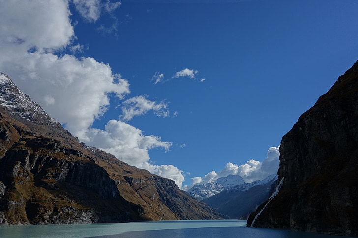 barragem, Valais, Suíça, Alpes, montanha, Mauvoisin
