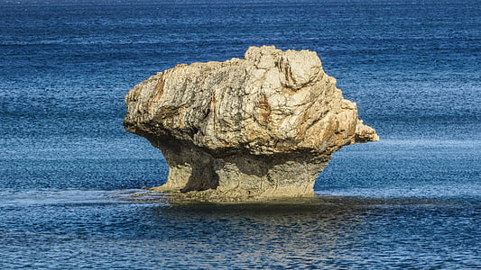 塞浦路斯, kapparis, 岩石, 海, 蘑菇