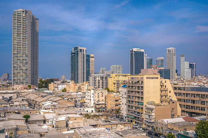 urban, peisaj, Israel, Tel aviv, florentin, case, arhitectura