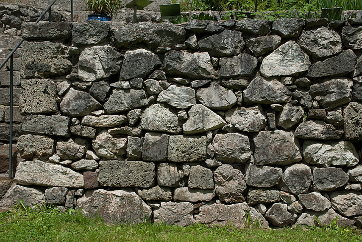stenmur, väggen, trädgård, naturen, konsistens, naturliga stenar, sten textur
