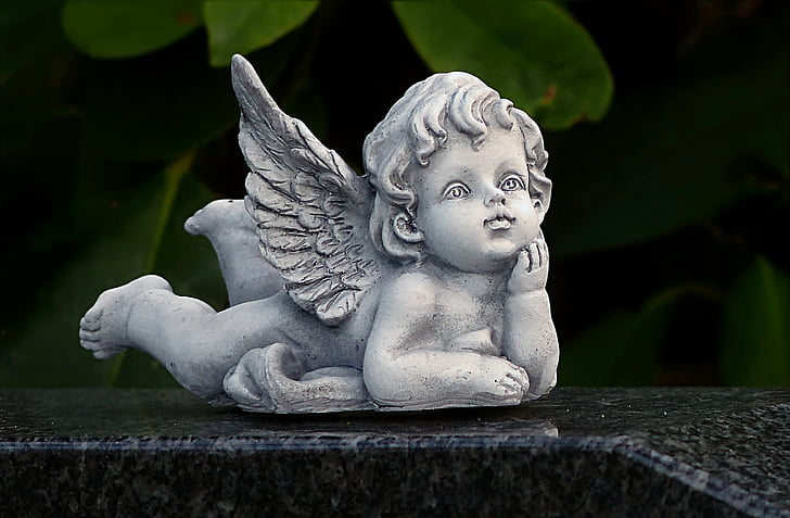 angel, figure, lying, deco, cemetery, statue, sculpture