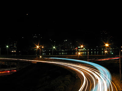 Rating, Tayvan, gece, Işıklar, sokak, yol