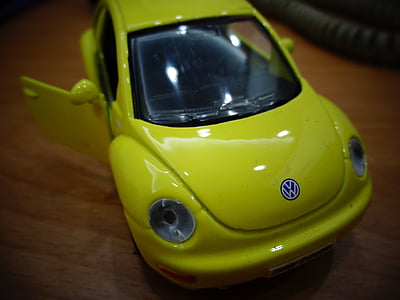 mänguasja auto, kollane, mini auto