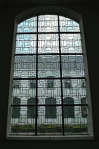 architettura, finestra di vetro macchiata, costruzione