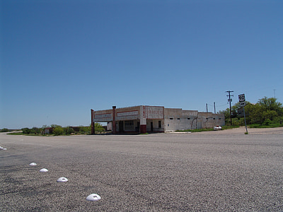 Ruta 66, Dryden, Texas, mobles, gasolineres, EUA