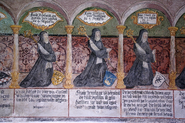 kolostor, Heiligkreuztal szálláshelyén, freskó, Németország, vallási, festészet, kép