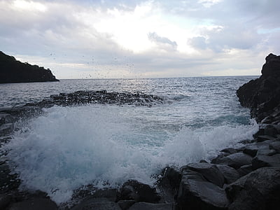 mar, onda, ISO, natureza, litoral, praia, Rock - objeto
