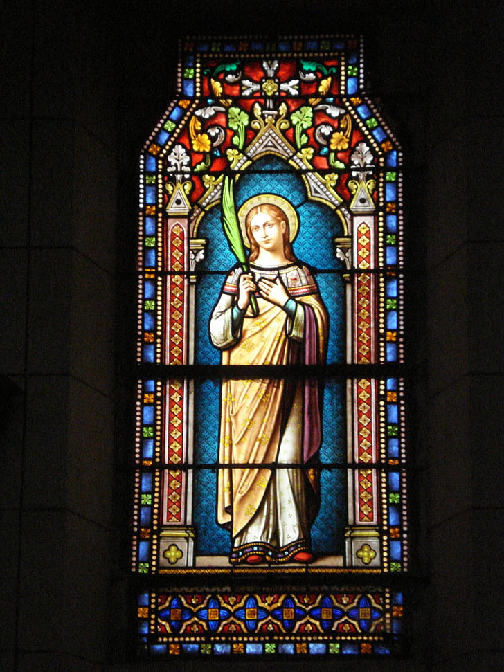 Gebrandschilderd glas, Basiliek, het platform, licht, religie, kerk, Kathedraal