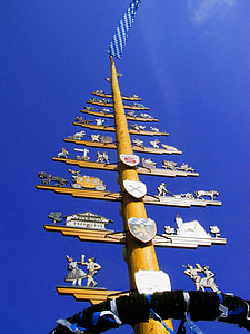 árbol, Baviera, abedul, personalizados, aduanas, costumbre, decorado