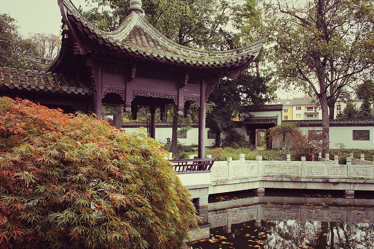 Kineski vrt, parka, japanski, povijesne, Kina, Azija, vrt