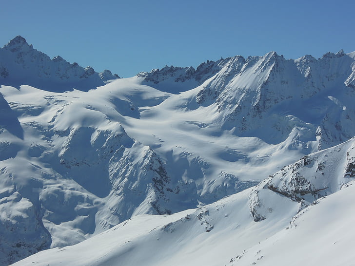 Gran paradiso, montanhas, esqui alpinismo, Alpes, neve, montanha, Inverno
