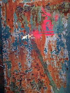 Graffiti, Lüneburg, katoavaisuutta, ruostumaton, Silitysrauta ovi, farbenspiel, hiutale