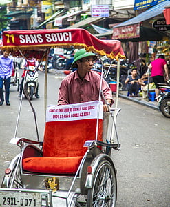 turism, Hanoi, Vietnam, bărbaţi, locul de muncă, conducător auto, vagon