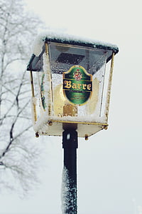 luč, pub, svetlobe, sneg, sneženje, zasneženih, pozimi