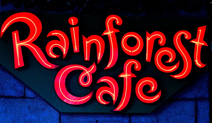 Rainforest café, restaurante, Turismo, tropical, bar, jantar, férias