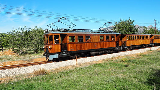 залізниця, місті Sóller, Майорка, залізничної колії, перевезення, поїзд, Станція