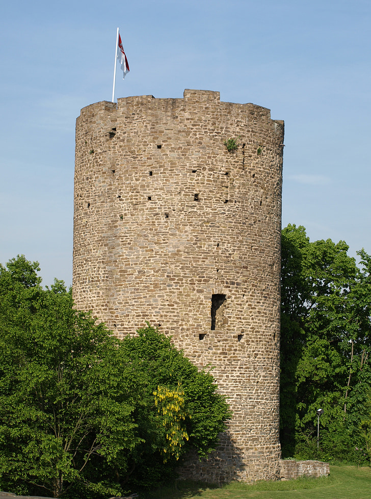 Torre, Torre do castelo, cidade blankenberg, idade média, alvenaria, Castelo