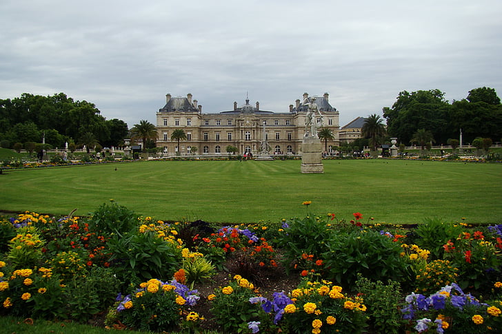 palača Luksemburg, palača, Luksemburg, mesto, Francija, Pariz, vrt