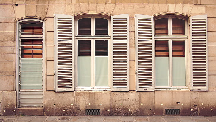ปารีส, ปารีส, ฝรั่งเศส, หน้าต่าง, ประตู, หน้าอาคาร, สถาปัตยกรรม