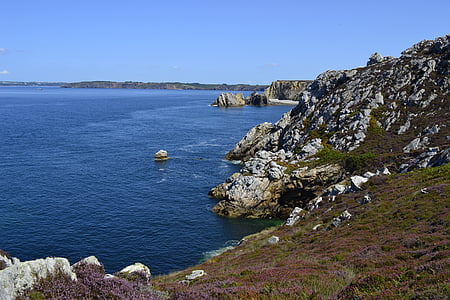 landskapet, sjøen, steiner, Bretagne, natur