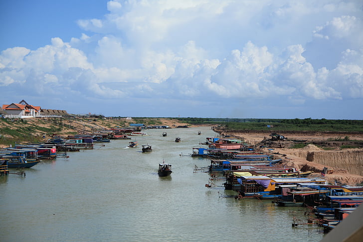 Камбоджа, Пном Пен, езеро, облак, небе, пътуване, Разгледайте