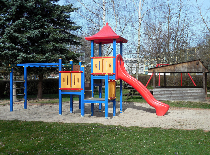 playground, game device, slide, play, climb, balance, sand