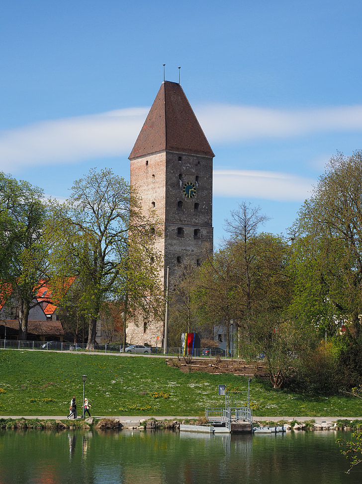 Goose tower, Tower, Ulm, Tonavan, River, rakennus, arkkitehtuuri