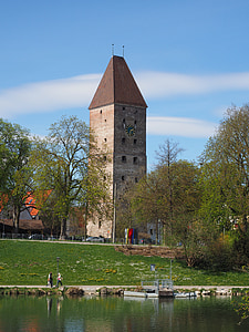 Kaz Kulesi, Kule, Ulm, Tuna, nehir, Bina, mimari