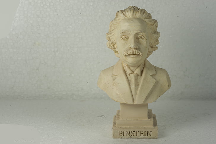 Albert, Einstein, Statue, weiß
