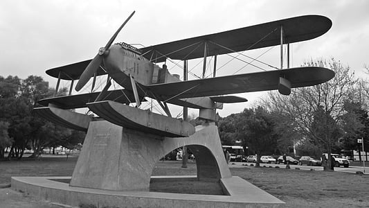 lisbon, monument, portugal, aircraft, lisboa, black And White