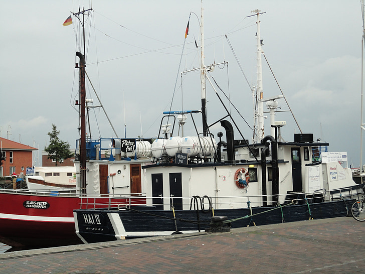 Heiligenhafen, mer Baltique, Côte, bateaux, bateaux de pêche, Pier, bateau nautique