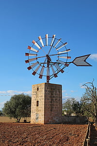 Mallorca, Windmill, gamla kvarnen, Windräder, traditionellt, jordbruk, gamla