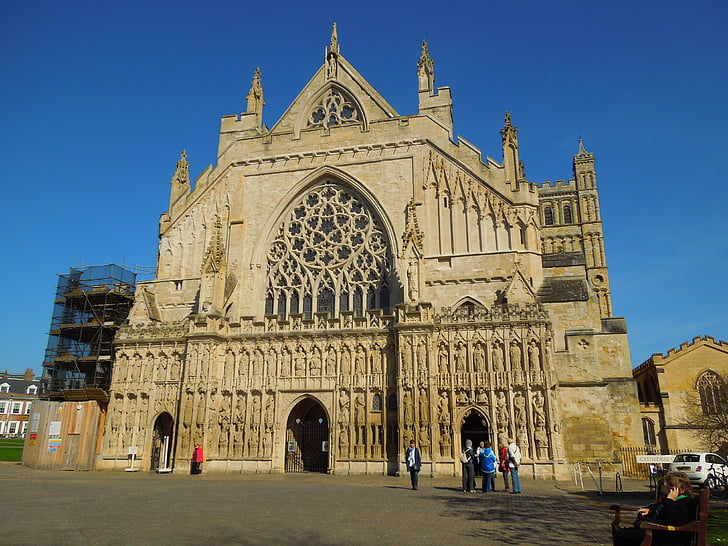 Exeter, Anglicko, katedrály, Gothic, Exeter cathedral, Spojené kráľovstvo, Veľká Británia