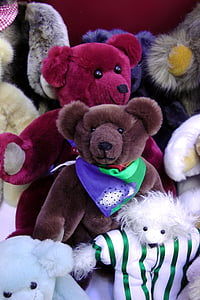Teddy bears, barevné, vycpané zvíře, hračky, plyšové hračky, Fajn