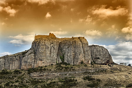Castillo de odišiel, Španielsko, hrad, pevnosť, historické, pamiatka, hory