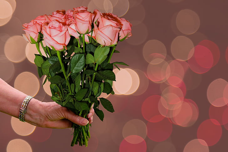квіти, букет, Троянди, Дякую, Дуже вам дякую, день народження, Вітальна листівка
