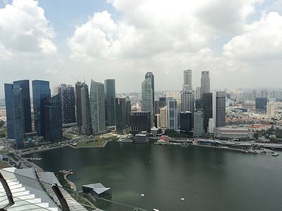 Singapur, potovanja, arhitektura, struktura, vijolična, stavbe, luči