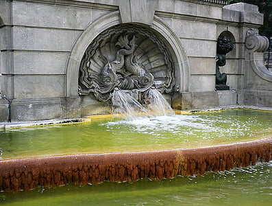 fontein, Barcelona, bezoekplaatsen, Plaça de catalunya, waterbassin, Spanje, oude