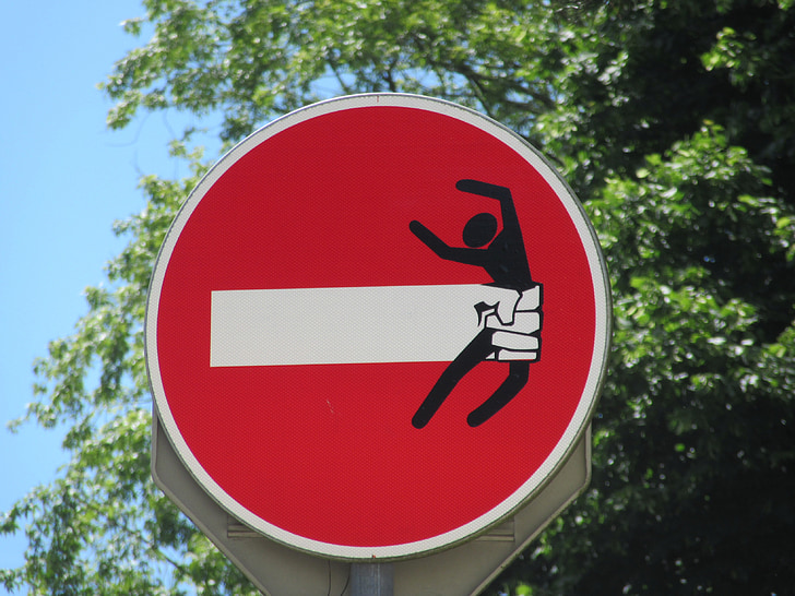 panel, street, logo, no entry, drawing, road sign, clet