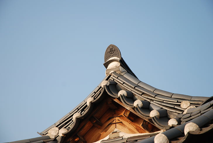 tradicionālā, hanok, hahoe ciems, korejiešu tradicionālā, jumts, klasika, mājas