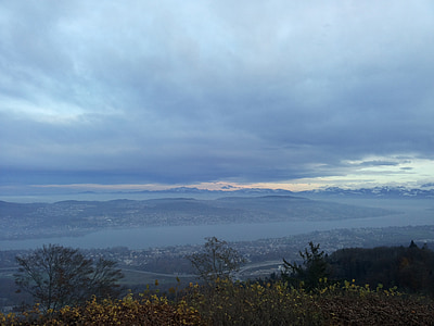 Zurich, ezers, uetliberg, pārējie, ūdens, atpūsties