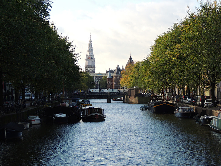 암스테르담, 채널, 네덜란드, 물, 관광