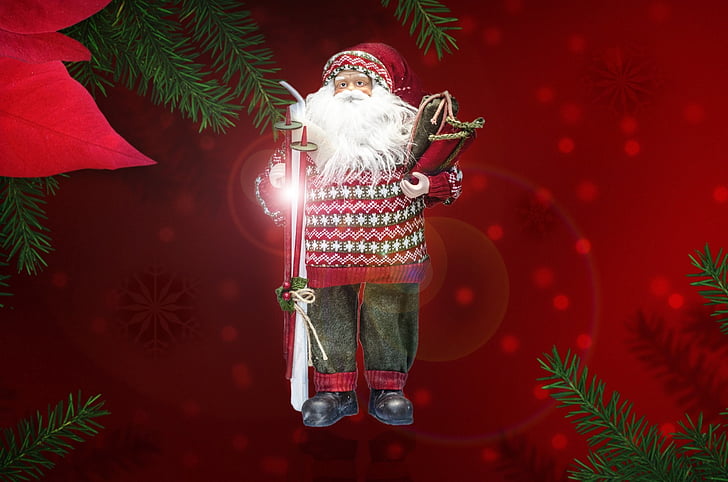 Santa, mainan, Natal, Claus, boneka, ayah, Close-up