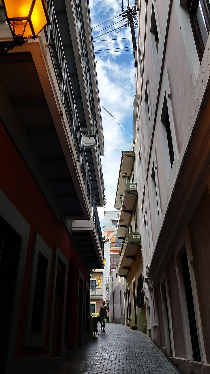 keskeny, utca, Puerto Rico, San juan