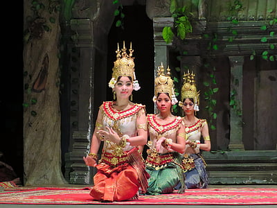Kambodža, dejotājiem, deja, ceļojumi, Rādīt