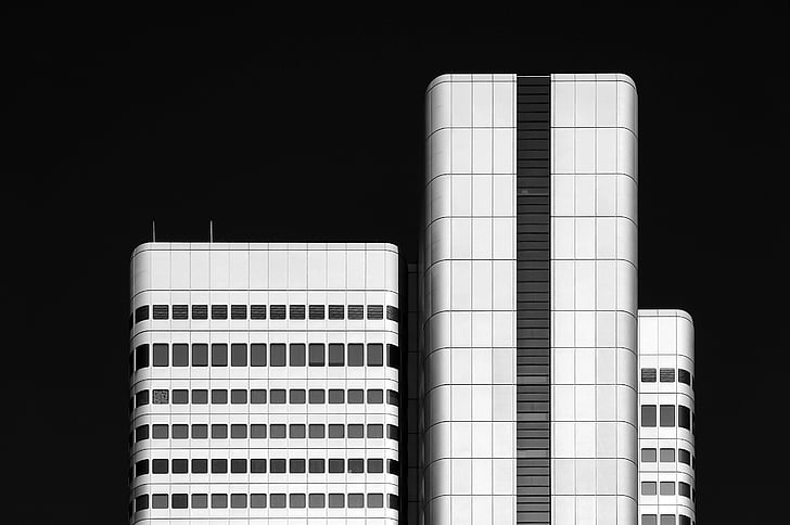 architecture, building, infrastructure, black, white, black and white, modern