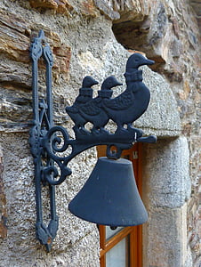 campana di entrata, oggetto, decorazione di fuori, Ferro da stiro, metallo, anatra, porta