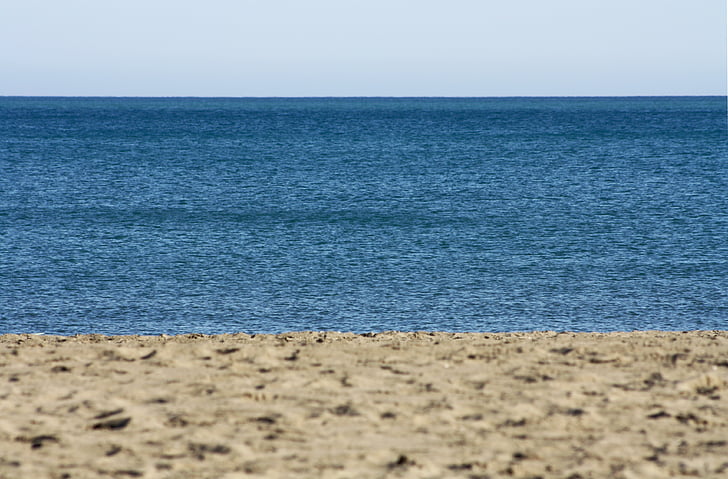 plajă, orizont, pustii, Praia mansa, Costa, mare, cer