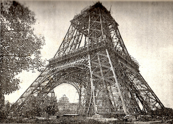 Eyfel Kulesi inşaatı, Temmuz 1888, Paris, Fransa, 1887-1889 çalışma, Fransa başkentinin simgesi, Fransız Kültür sitesi